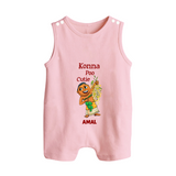 Konna Poo Cutie Baby BUTTON ROMPER – Vishu Flower Theme - BABY PINK - New Born (Chest 18")
