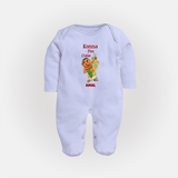 Konna Poo Cutie Baby FULL BODY SUIT – Vishu Flower Theme - BABY BLUE - New Born (Chest 7.5")