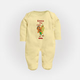 Konna Poo Cutie Baby FULL BODY SUIT – Vishu Flower Theme - PASTEL YELLOW - New Born (Chest 7.5")