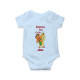 Konna Poo Cutie Baby Romper – Vishu Flower Theme - BABY BLUE - New Born (Chest 14")