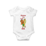 Konna Poo Cutie Baby Romper – Vishu Flower Theme - WHITE - New Born (Chest 14")