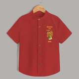 Konna Poo Cutie Baby SHIRT – Vishu Flower Theme - RED - 0 - 6 Months Old (Chest 23")