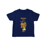 Konna Poo Cutie Baby T-Shirt – Vishu Flower Theme - NAVY BLUE - 0-5 Months Old (Chest 17")