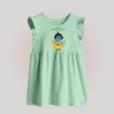 Kutty Krishna’s Vishu Baby BABY FROCK – Baby Krishna Celebration Theme - MINT GREEN - 0 - 3 Months Old (Chest 17")