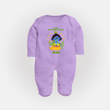 Kutty Krishna’s Vishu Baby FULL BODY SUIT – Baby Krishna Celebration Theme - LILAC - New Born (Chest 7.5")