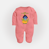 Kutty Krishna’s Vishu Baby FULL BODY SUIT – Baby Krishna Celebration Theme - PEACH - New Born (Chest 7.5")