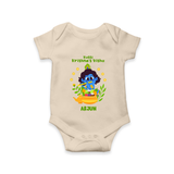 Kutty Krishna’s Vishu Baby Romper – Baby Krishna Celebration Theme - IVORY - New Born (Chest 14")