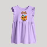 Vishu Wishes Baby BABY FROCK – Malayalam Typography Kani Theme - LILAC - 0 - 3 Months Old (Chest 17")