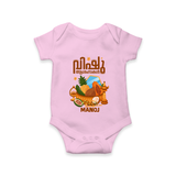 Vishu Wishes Baby Romper – Malayalam Typography Kani Theme - BABY PINK - New Born (Chest 14")