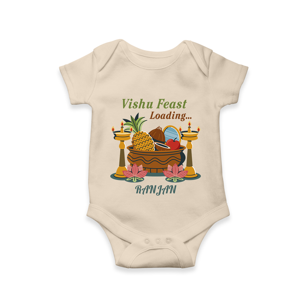 Vishu Feast Loading Baby Romper – Festive Food & Kani Theme - IVORY - New Born (Chest 14")