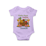 Vishu Feast Loading Baby Romper – Festive Food & Kani Theme - LILAC - New Born (Chest 14")
