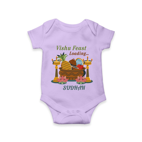 Vishu Feast Loading Baby Romper – Festive Food & Kani Theme - LILAC - New Born (Chest 14")