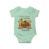 Vishu Feast Loading Baby Romper – Festive Food & Kani Theme - MINT GREEN - New Born (Chest 14")