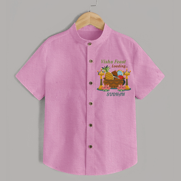 Vishu Feast Loading Baby SHIRT – Festive Food & Kani Theme - BABY PINK - 0 - 6 Months Old (Chest 23")