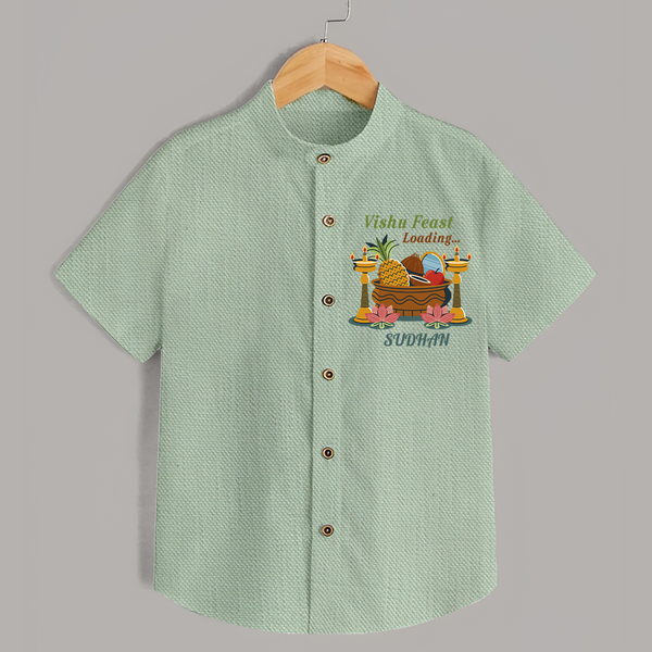 Vishu Feast Loading Baby SHIRT – Festive Food & Kani Theme - MINT GREEN - 0 - 6 Months Old (Chest 23")