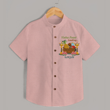 Vishu Feast Loading Baby SHIRT – Festive Food & Kani Theme - PEACH - 0 - 6 Months Old (Chest 23")