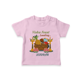 Vishu Feast Loading Baby T-Shirt – Festive Food & Kani Theme - BABY PINK - 0-5 Months Old (Chest 17")