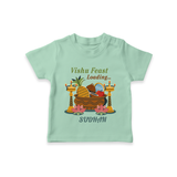 Vishu Feast Loading Baby T-Shirt – Festive Food & Kani Theme - MINT GREEN - 0-5 Months Old (Chest 17")