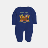 Vishu Feast Loading Baby FULL BODY SUIT – Festive Food & Kani Theme - NAVY BLUE - New Born (Chest 7.5")