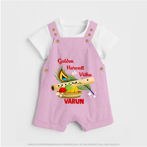 Golden Harvest Vishu Baby DUNGAREE – Krishna Flute & Festive Theme