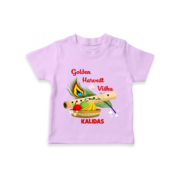 Golden Harvest Vishu Baby T-Shirt – Krishna Flute & Festive Theme - LILAC - 0-5 Months Old (Chest 17")