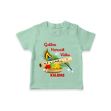 Golden Harvest Vishu Baby T-Shirt – Krishna Flute & Festive Theme - MINT GREEN - 0-5 Months Old (Chest 17")