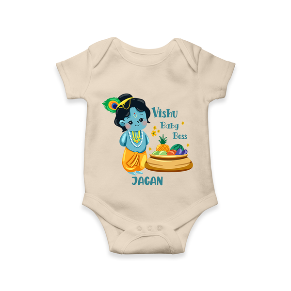 Vishu Baby Boss Romper – Cute Krishna Theme - IVORY - New Born (Chest 14")