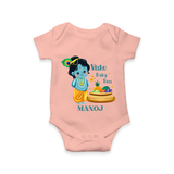 Vishu Baby Boss Romper – Cute Krishna Theme - PEACH - New Born (Chest 14")