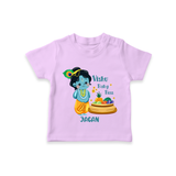 Vishu Baby Boss T-Shirt – Cute Krishna Theme - LILAC - 0-5 Months Old (Chest 17")