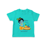 Vishu Baby Boss T-Shirt – Cute Krishna Theme - TEAL - 0-5 Months Old (Chest 17")