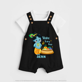 Vishu Baby Boss DUNGAREE – Cute Krishna Theme - BLACK - 0 - 5 Months Old (Chest 18")