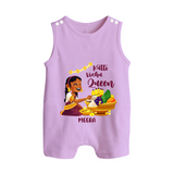 Kutti Vishu Queen Baby BUTTON ROMPER – Girl Festive Theme - LILAC - New Born (Chest 18")