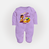 Kutti Vishu Queen Baby FULL BODY SUIT – Girl Festive Theme - LILAC - New Born (Chest 7.5")