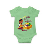 Kutti Vishu Queen Baby Romper – Girl Festive Theme - GREEN - New Born (Chest 14")