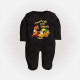 Kutti Vishu Queen Baby FULL BODY SUIT – Girl Festive Theme - BLACK - New Born (Chest 7.5")