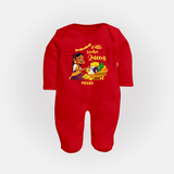 Kutti Vishu Queen Baby FULL BODY SUIT – Girl Festive Theme - RED - New Born (Chest 7.5")