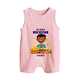 Lil Vishu Rockstar Baby BUTTON ROMPER – Cute Festive Kids Wear for Vishu Celebration - BABY PINK - New Born (Chest 18")