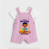 Lil Vishu Rockstar Baby DUNGAREE – Cute Festive Kids Wear for Vishu Celebration - BABY PINK - 0 - 5 Months Old (Chest 18")