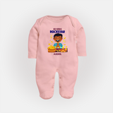 Lil Vishu Rockstar Baby FULL BODY SUIT – Cute Festive Kids Wear for Vishu Celebration - BABY PINK - New Born (Chest 7.5")