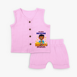 Lil Vishu Rockstar Baby Jabla – Cute Festive Kids Wear for Vishu Celebration - BABY PINK - 0 - 3 Months Old (Chest 9.8")