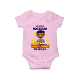 Lil Vishu Rockstar Baby Romper – Cute Festive Kids Wear for Vishu Celebration - BABY PINK - New Born (Chest 14")