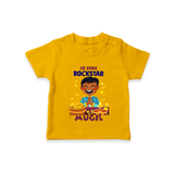 Lil Vishu Rockstar Baby T-Shirt – Cute Festive Kids Wear for Vishu Celebration - CHROME YELLOW - 0-5 Months Old (Chest 17")