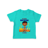 Lil Vishu Rockstar Baby T-Shirt – Cute Festive Kids Wear for Vishu Celebration - TEAL - 0-5 Months Old (Chest 17")