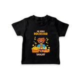 Lil Vishu Rockstar Baby T-Shirt – Cute Festive Kids Wear for Vishu Celebration - BLACK - 0-5 Months Old (Chest 17")