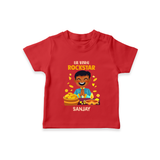 Lil Vishu Rockstar Baby T-Shirt – Cute Festive Kids Wear for Vishu Celebration - RED - 0-5 Months Old (Chest 17")