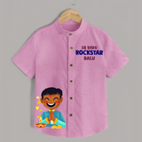Lil Vishu Rockstar Kids Shirt – Festive Vishu Outfit for Boys - BABY PINK - 0 - 6 Months Old (Chest 23")