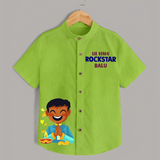 Lil Vishu Rockstar Kids Shirt – Festive Vishu Outfit for Boys - LIME GREEN - 0 - 6 Months Old (Chest 23")