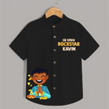 Lil Vishu Rockstar Kids Shirt – Festive Vishu Outfit for Boys - BLACK - 0 - 6 Months Old (Chest 23")