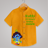Kutti Krishna Vishu Kids Shirt – Baby Krishna Festive Wear - CHROME YELLOW - 0 - 6 Months Old (Chest 23")