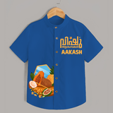Vishu Wishes Kids Shirt – Malayalam Typography Festive Wear - COBALT BLUE - 0 - 6 Months Old (Chest 23")